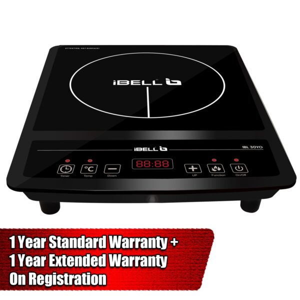 iBELL IBL30YO Induction Cooktop with Crystal Glass Top, 2000W, Auto Shut Off and Overheat Protection, BIS Certified (Black) - Image 3