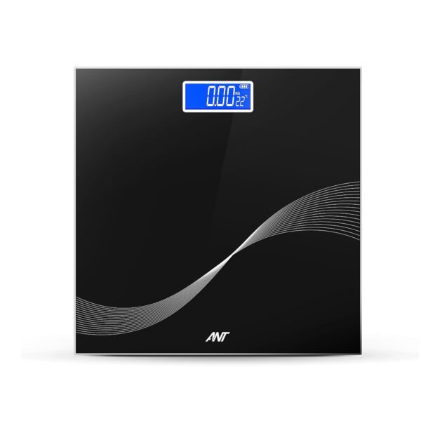 Ant Esports Flora Wave Digital Weighing Scale, Highly Accurate Digital Bathroom Body Scale,Display (LED) Precisely Measures Weight Up To 180Kg-Black - Image 2