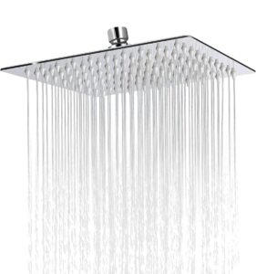 SKADIOO 8 inch shower Stainless Steel 304 shower head 8 inch, luxury bathroom shower 8 x 8 size, heavy metal SS-304 grade material, Ultra slim, Silver, 1 set - Image 2