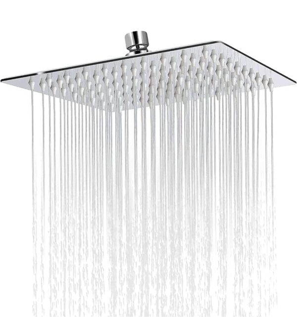 SKADIOO 8 inch shower Stainless Steel 304 shower head 8 inch, luxury bathroom shower 8 x 8 size, heavy metal SS-304 grade material, Ultra slim, Silver, 1 set - Image 2