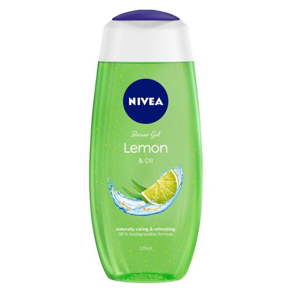 NIVEA Lemon and oil 125 ml Body Wash| Shower Gel with Scent of Lemon and Care Oil | Pure Glycerin for Instant Soft & Summer Fresh Skin|Microplastic Free |Clean, Healthy & Moisturized Skin - Image 2