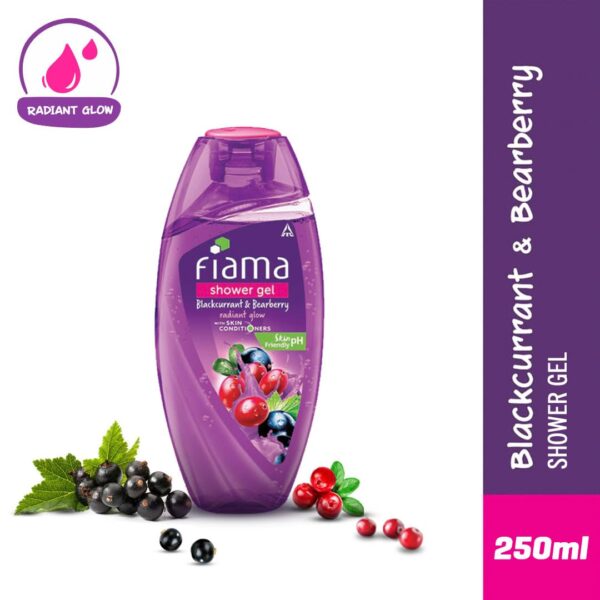 Fiama Body Wash Shower Gel Blackcurrant & Bearberry, 250ml, Body Wash for Women & Men with Skin Conditioners for Radiant Glow, Suitable for All Skin Types - Image 3