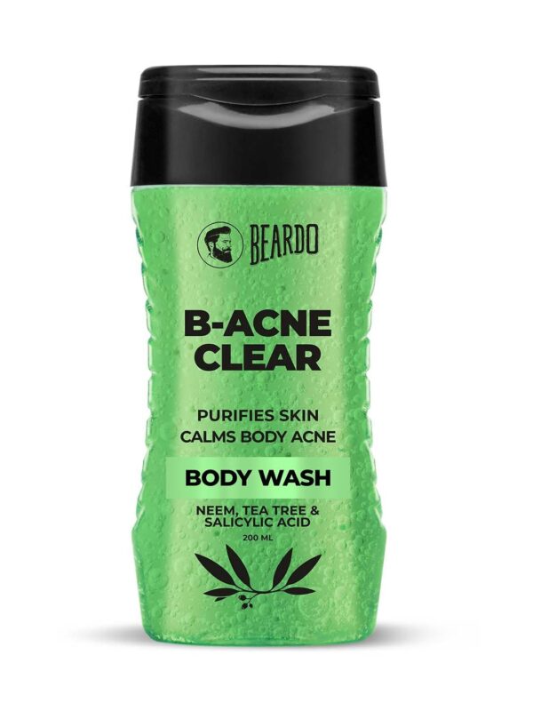 Beardo Body Acne Clear Body Wash for Men 200 ml | With Neem, Tea Tree and Salicylic Acid | Clean Clear Skin | For Body Acne and Skin Purification | B-acne - Image 2