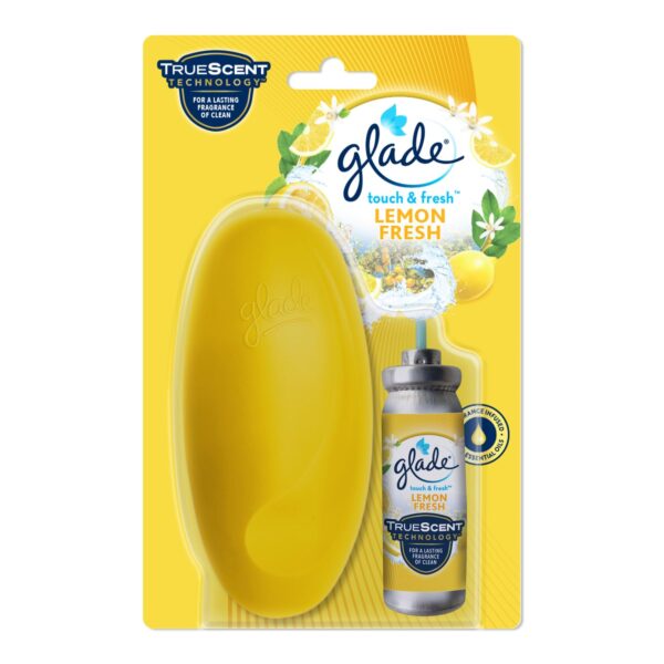 Glade Touch & Fresh Aerosol Air Freshener for Bathroom, Lemon Fresh | Fragrance Dispenser & 12ml Refill | Lasts up to 100 Sprays | Lasting Fragrance with One Touch - Image 2