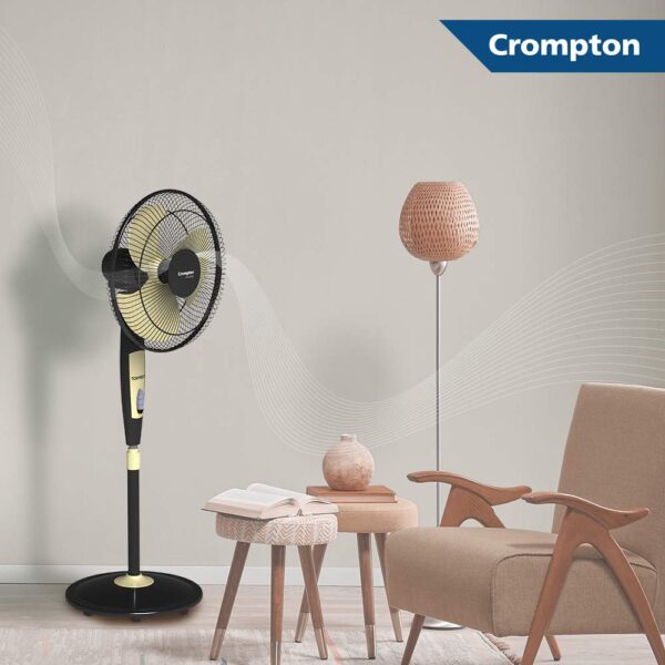 Crompton HighSpeed Torpedo 400 MM Pedestal Fan (Black Yellow) - Image 5