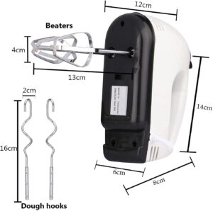 ANTIMOS Electric 300W Hand Mixer,Hand Blender, Egg Beater, Cake Maker, Beater Cream Mix, Food Blender, Hand Mixer, Beater for Kitchen with Stainless Steel Attachments Includes; Beaters, Dough Hooks - Image 5