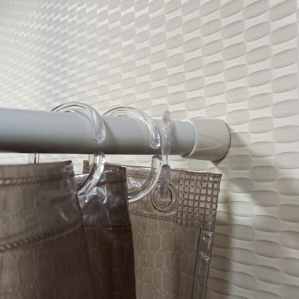 FAPBADRI Metal Expandable/Adjustable Shower Curtain Tension Rod 4 Feet To 7 Feet - Colour: White - Image 8