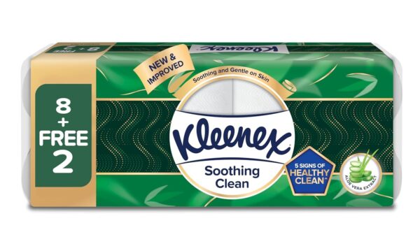 Kleenex 90716 3 ply Ultra Soft Aloe Clean Toilet Paper Tissue Roll (with Aloe Vera Extracts), 10 Rolls, 190 Pulls/Roll (Total 1,900 Sheets) (90716D) - Image 2