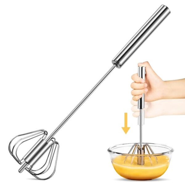 DLEST Hand Blender | Stainless Steel Automatic Blender | Hand Blender for Kitchen | Butter Milk & Lassi Maker | Mixer Hand Blender | Egg Beater Mixer | Silver 9inch - Image 2