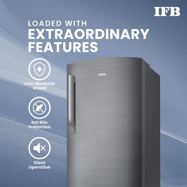 IFB 197L 5 Star Direct Cool Single Door Refrigerator (IFBDC-2235DBSE, Brush Grey, Advanced Inverter Compressor, Extraordinary Storage with Humidity Controller) - Image 9