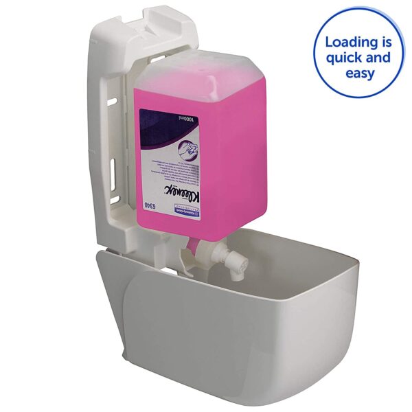 Kimberly-Clark Professional® Aquarius® Handwash/Foam Soap/Sanitiser Dispenser Combo with Scott® Luxury Foam Soap Refill (1L) (69480B) - Image 3