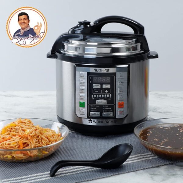 Nutri-Pot Electric Pressure Cooker with 7-in-1 Functions|18 pre-set functions|Pressure Cooking, Saute/Pan Frying, Slow Cooking, Yogurt Making, Steaming, Warming & Rice Cooking |6L capacity - Image 7