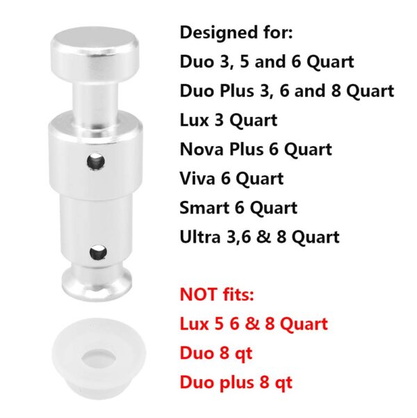 Alamic Replacement Float Valve for Instant Pot Duo 3, 5, 6 Qt, Duo Plus 3, 6 Qt, Ultra 3, 6, 8 Qt, Lux 3 Qt - 2 Float Valves 4 Silicone Caps - Image 3