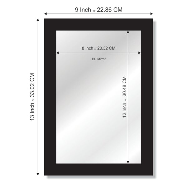 Creative Arts n Frames Small Size Rectangle Mirror for Cosmetic Shaving Make Up Bathroom and Indoor Use (Black 9x13inch) - Image 7