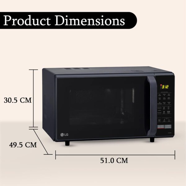 LG 28 L Convection Microwave Combination OvenOven (MC2846BV, Black, Auto Cook, Defrost, Indian Cuisine, Tandoor Se, Child Lock, Steam Cook & Stainless Steel Cavity) - Image 5