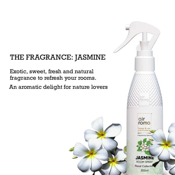 AIR-ROMA Combo of 2 Air Freshener Spray, Fragrance- Rose Original & Jasmine Flower (400ml) - Image 3