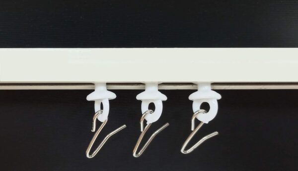 FAPBADRI Plastic Runner for C Channel/Curtain Track with Metallic Hooks - 100 Pieces - Image 5