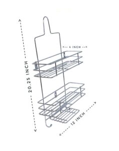 keshal 3 Tier Bathroom Shelf Hanging Shower Head Caddy Holder Organizer Metal Chrome Plated Storage for Shampoo Conditioner Soap Towel(1 pcs) - Image 3