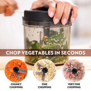Borosil EazyPull Chopper with 6 Blades, Pull Chopper with Durable String, Mini Chopper for Kitchen, for Chopping Vegetables, Leafy Greens & Herbs, BPA-Free, Unbreakable 900 ml Chopping Bowl - Image 5