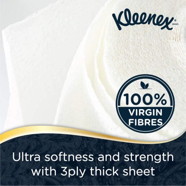 Kleenex® 3 ply Toilet Paper Tissue Roll, 10 Rolls, 240 Pulls/Roll (Total 2,400 Sheets) (82026) - Image 7