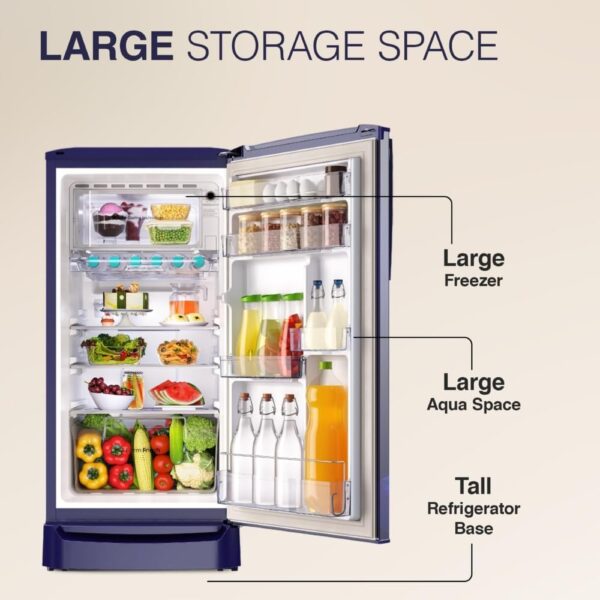 Godrej 183 L 2 Star Farm Fresh Crisper Technology With Jumbo Vegetable Tray Direct Cool Single Door Refrigerator (RD R190B THF BR BL, Berry Blue) - Image 6