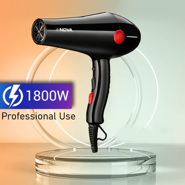 Nova NHP 8210 1800 Watts Proffesional Hair Dryer for Women (Red) - Image 3