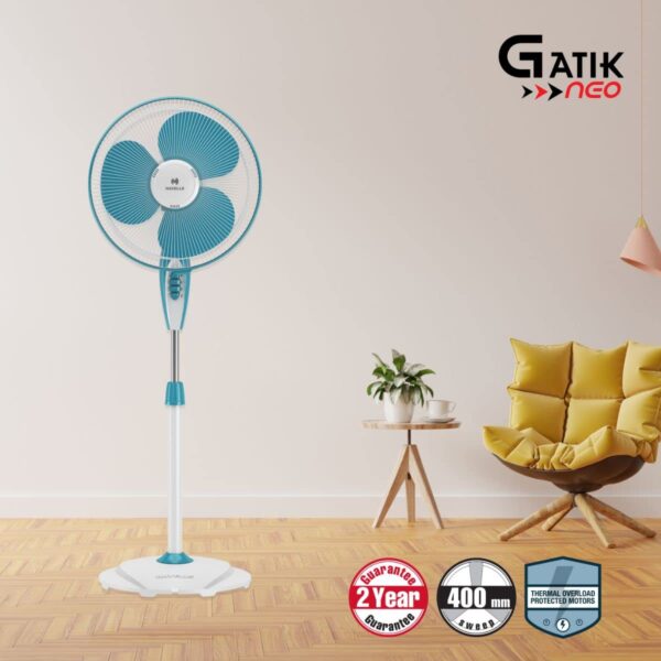 Havells Gatik Neo 400mm Pedestal Fan (Aqua Blue) - Image 9