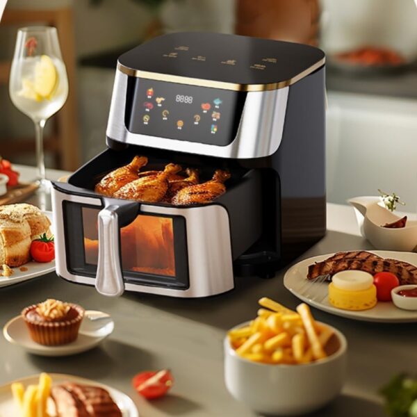 R RUNILEX Stainless Steel Air Fryer 1400w Smart Oven With Digital Touch Screen Oil-Free 10L Air Fryer Temperature And Timing Adjustable For Quick And Easy Meals With Also Easy to Clean - Image 3