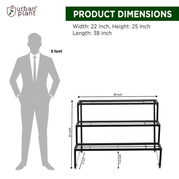 Urban Plant Heavy Duty Step Planter Stand (Easy Assembly) Indoor Planter Stand | Balcony Plant Pot Stand | Gardening Pot Stands (3 Step) - Image 3