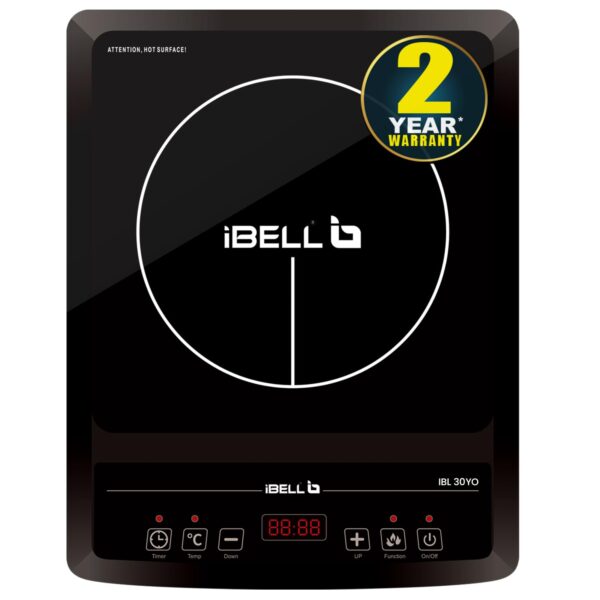 iBELL IBL30YO Induction Cooktop with Crystal Glass Top, 2000W, Auto Shut Off and Overheat Protection, BIS Certified (Black) - Image 2