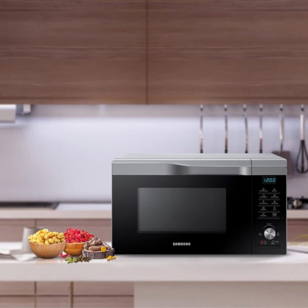 Samsung 28L Multi Spit, Convection Microwave Oven (MC28A6035QS/TL, Silver, Various Cooking Modes, Eco Mode, Hotblast, Crusty Plate, Wire Rack, Slim Fry, Ceramic Enamel Cavity with 10 year warranty) - Image 7