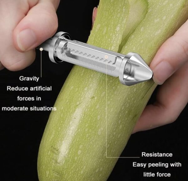 ZEVON® Stainless Steel Peeler for Vegetables and Fruits, 3 in 1 Multifunctional Julienne Peeler for Kitchen, Versatile Vegetable Peelers for Salad Preparation, Durable Vegetable Peeler (Silver/Black) - Image 10