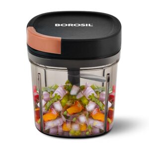 Borosil EazyPull Chopper with 6 Blades, Pull Chopper with Durable String, Mini Chopper for Kitchen, for Chopping Vegetables, Leafy Greens & Herbs, BPA-Free, Unbreakable 900 ml Chopping Bowl - Image 2