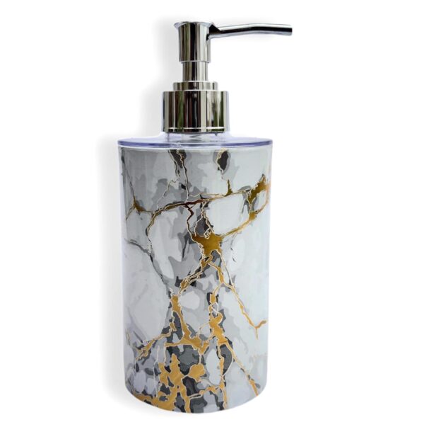 EMOH ROCED liquid Soap Dispenser|Sanitizer Dispenser, Lotion, Shampoo Dispenser | Handwash Bottle for Kitchen | Soap Dispenser for Wash Basin 300ML (Marble White) - Image 3