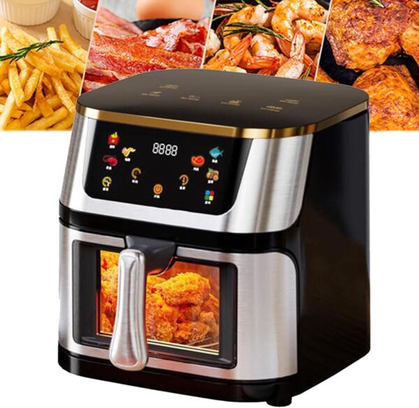 R RUNILEX Stainless Steel Air Fryer 1400w Smart Oven With Digital Touch Screen Oil-Free 10L Air Fryer Temperature And Timing Adjustable For Quick And Easy Meals With Also Easy to Clean - Image 2