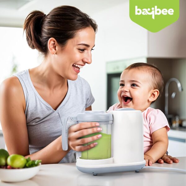 Baybee Blendy 4-in-1 Electric Baby Food Processor for Baby Food Maker with Steamer & Grinder | Portable Baby Food Steamer and Blender for Baby Food Puree | Food Mixer with Defrosting & Warm Function - Image 3