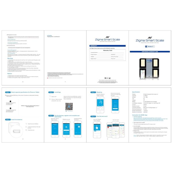 ANT Zigma Digital Smart Scale for Body Weight App Enabled Bathroom Scale BMI Weighing Scale Bluetooth Body Fat Scale 12 Essential Body Parameters Wireless BT Scale Large Display 30M Warranty_ Black - Image 9