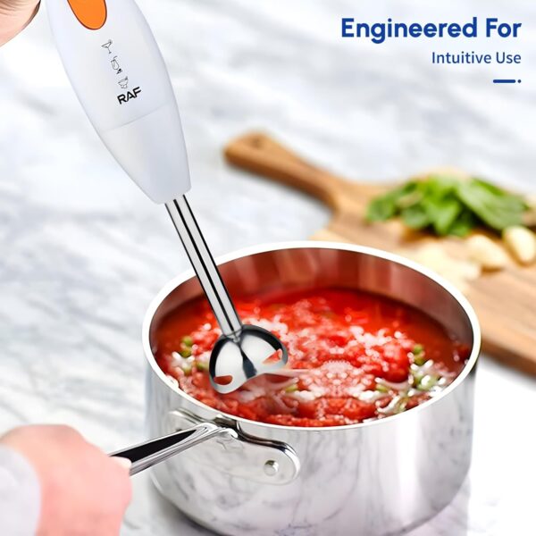 FWQPRA Electric Hand Blender With Blender Jar | 300Watt with Stainless Steel Blades | Powerful Portable Easy Control Grip Stick Mixer | Perfect for Smoothies, Puree Baby Food & Soup | White - Image 10