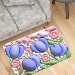 ARURA (LABEL) Non Slip Bath Mat 3D Flower Bathroom Rugs Quick-Drying Bathroom Mats Soft Absorbent Floor Mat Rubber Bathmat – 40 * 60 cm (Style-2) - Image 4