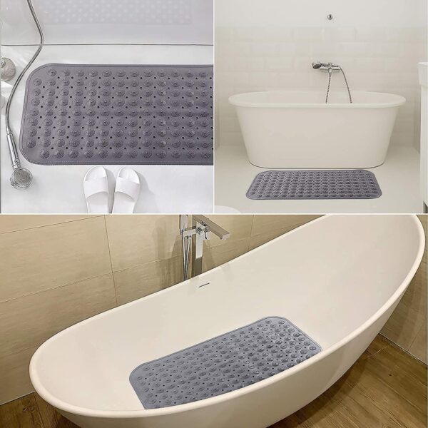 VHKD PVC Bathroom mat Anti Slip Rectangle (Grey | 70 X 35) - Image 10