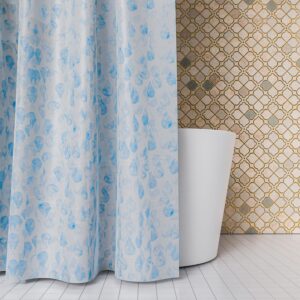 Kuber Industries Shower Curtain | Water Drop Design Peva Curtain for Bathroom | Shower Curtain for Bathroom | Bathroom Shower Curtain with Hooks | 6 Feet | Blue - Image 3