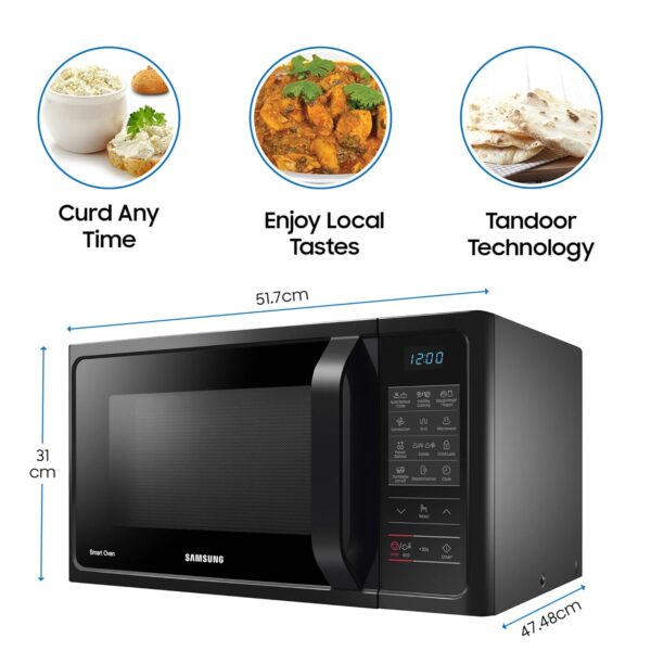 Samsung 28L, Convection Microwave Oven with Curd Making(MC28A5013AK/TL, Black, 10 Yr warranty) - Image 3