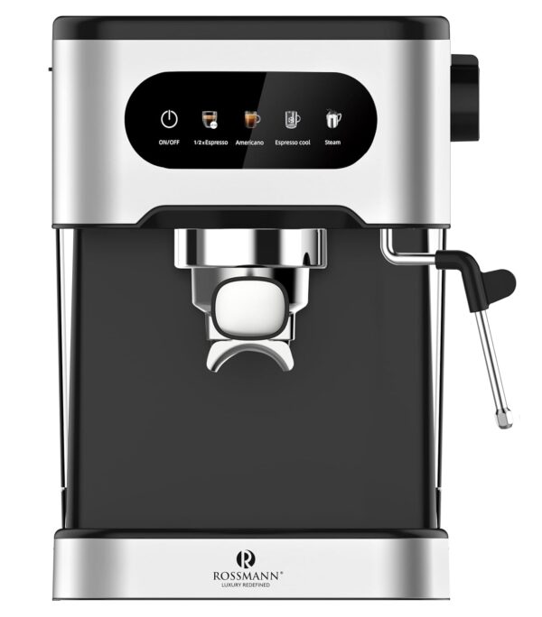 Rossmann Espresso Coffee Maker, 20 Bar Italian Ulka Pump, 1350 Watts Quick Heating, Espresso 1 & 2 Cup, Americano, Cool Espresso, LED Touch Screen,1.5 Liter Detachable Water Tank, Frothing Wand. - Image 6