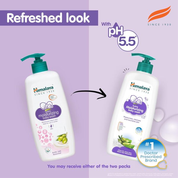 Himalaya Extra Moisturizing Baby Wash 400ml | No tears formula |with Olive Oil, Aloe Vera & Milk | Cleanses and moisturizes baby’s skin - Image 3