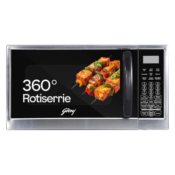 Godrej 30 L Convection Microwave Oven With Rotisserie, Stainless Steel Cavity, Dual Grill Technology and 375 Instacook Menus (GME 530 CR1 SZ, Black) - Image 2