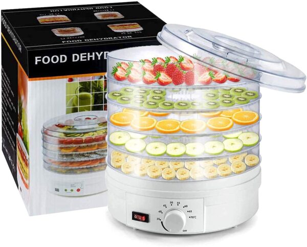 Electric Food Dehydrator Machine Professional Multi-Tier Kitchen Food Appliances Meat or Beef Jerky Maker Fruits and Vegetable Dryer with 5 Stackable Trays High-Heat Circulations - Image 2