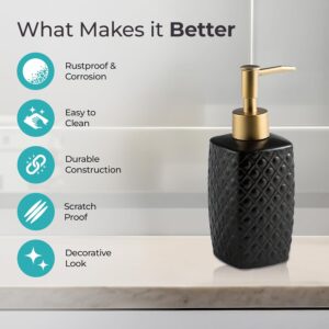 The Better Home 310ml Ceramic Soap Dispenser for wash Basin - Black | Kitchen Accessories Items | Handwash Dispenser Bottle - Image 4