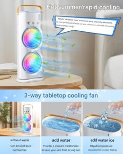 Hespa® Air Cooler for Room Cooling – 3-in-1 Portable Air Conditioner, Personal Arctic Cooler, USB Evaporative Cooling Fan & Humidifier for Home, Office & 3 Wind Speeds - Image 5