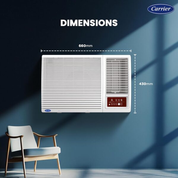 Carrier 1.5 Ton 3 Star Inverter Window AC(Copper,High Density Filter for Dust Filtration, 2Way Air Directional Control, ESTRA Fxi,CIW19SC3R35F0,White) - Image 4