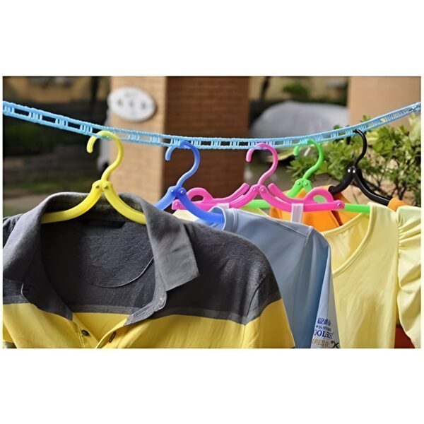 Oblivion 5 Meters Windproof Anti-Slip Clothes Washing Line Drying Nylon Rope with Hooks - Multicolor - Image 5